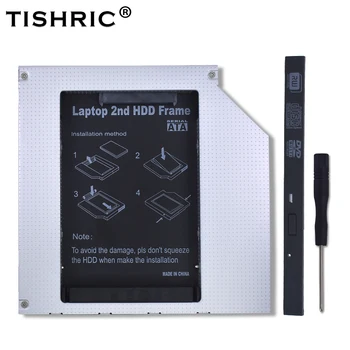 TISHRIC HDD Caddy 9.5 mm IDE Adapteris DVD HDD Standųjį Diską Aptvarą 2.5 SSD Atveju Optibay 9.5 mm CD-ROM Universalūs Aliumininiai