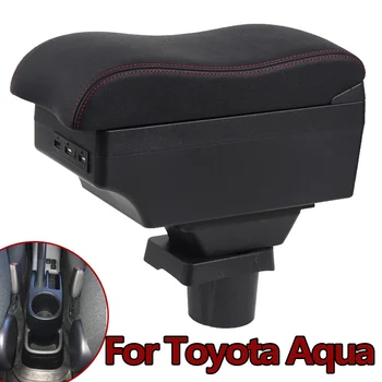 Toyota Aqua Porankiu Lauke Centrinė Parduotuvė Turinio Langelio Puodelio Laikiklis USB Įkrovimo Automobilio Interjeras-optikos Reikmenys