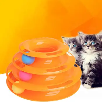 Trijų Lygių naminių kačių žaislas Tower Dainos Disko katė Žvalgybos Pramogų triple disko kačių žaislai kamuolys Mokymo Pramogų plokštė mielas