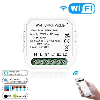 Tuya Smart Switch Zigbee Wifi Dimeris 1 Modulis Gauja 220V Su Neutralus 2 Būdas Belaidžio Kontrolės Darbai Su Alexa 