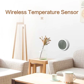 TuYa Smart Temperatūros ir Drėgmės Jutiklis ZigBee Bevielio Darbo Hub Tuya LCD Ekrano Centru Baterija Smart Home