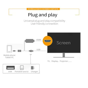 TV Stick 8 Pin Android HDMI Kabelis, HDTV TV Skaitmeninis AV Adapteris, USB, HDMI 1080P Smart Keitiklio Kabelį, 