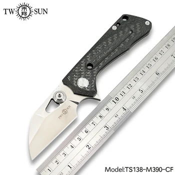 TWOSUN Peiliai M390 ašmenys flipper sulankstomas peiliukas taktinis peilis medžioklės lauko Kempingas įrankių EDC Titano Greitai Atidaryti TS138