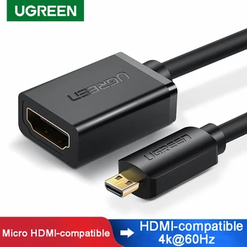 Ugreen Micro HDMI suderinamus Adapteris 4K/60Hz Mini HDMI suderinamus Kabelio Jungtis, Keitiklis Aviečių Pi 4 GoPro Mini Micro