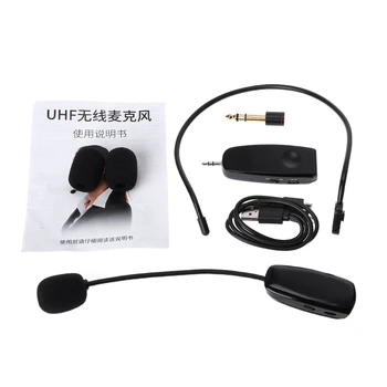 UHF Bevielis Mikrofonas Profesinės Galvos nešioti Mic garso Stiprintuvas Kompiuteris