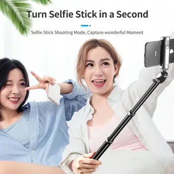 Ulanzi SK-04 Ištraukiamas Belaidžio Monopodzie Trikojo Selfie Šalto Batų Telefono Mount Laikiklis Mikrofono LED Šviesos 1/4 Varžtas