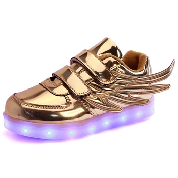UncleJerry USB įkrovimo Vaikų žėrintis sportbačiai Vaikai Veikia led įsižiebia šviesos batai mergaitės berniukai mados batai