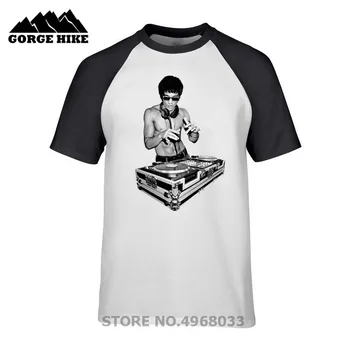 Unisex Marškinėliai Brucee Lee DJ Trumpas Rankovės Atsitiktinis Viršūnes Hipster streetwear Spausdinti Vyrų marškinėlius Filmo Gerbėjai Kung Fu marškinėliai Humoro
