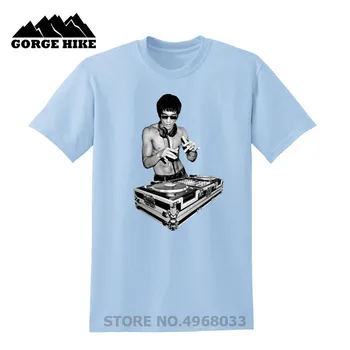 Unisex Marškinėliai Brucee Lee DJ Trumpas Rankovės Atsitiktinis Viršūnes Hipster streetwear Spausdinti Vyrų marškinėlius Filmo Gerbėjai Kung Fu marškinėliai Humoro