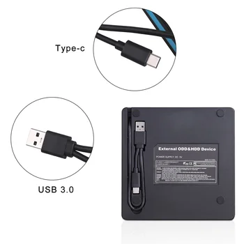 Universalus C Tipo USB 3.0 Išorinis DVD/CD/ VCD Degiklis RW, SVCD Diskų Grotuvas Optinis įrenginys skirtas Mac/PC/ 