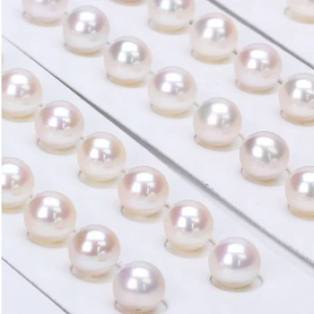 Urmu 3A+ kokybės pusę gręžti gėlavandenių perlų 8-8.5 mm laisvas Turas gėlo vandens perlų karoliukus Nemokamas pristatymas