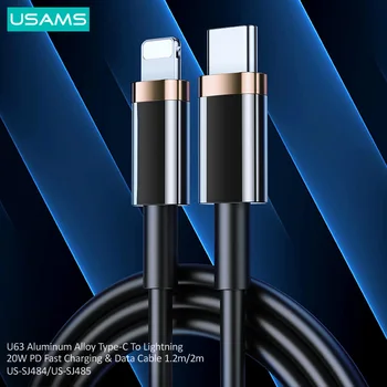 USAMS PD 20W USB C Kabelio iPhone 12 Pro Max 11 X Xr Xs Greito Įkrovimo iPad Air 4 C Tipo USBC Įkroviklis USB-C Duomenų Laidas