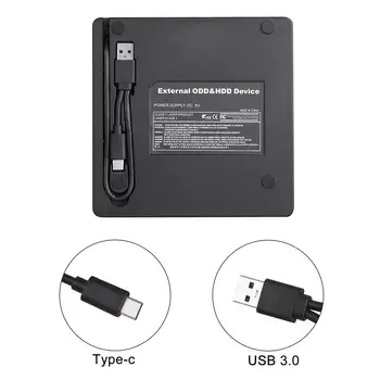 USB 3.0/TIPAS-C DVD-ROM / CD RW CD-ROM grotuvas Išorinis DVD Optinis įrenginys Diktofonas Nešiojamųjų 