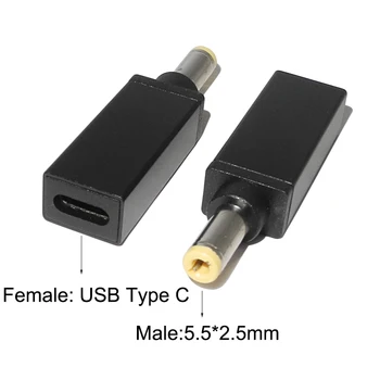 USB 3.1 C Tipo Moteris 5.5*2.5 mm Male Plug Konverteris Nešiojamas Dc Maitinimo Adapteris Jungtis, Asus, Toshiba, Lenovo Įkroviklis