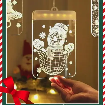 USB 3D Kalėdų LED Atostogų Šviesos Santa Jingling Bell Snaigės, Sniego Langų Dekoracijos, šviesos Vaikai, Dovana vaikams, Žaislai