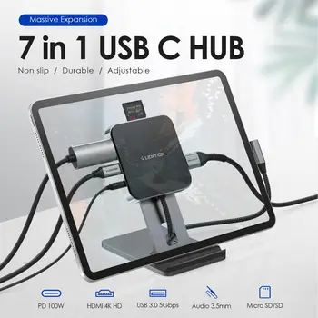 USB C Nuolatinis Dokas su 4K HDMI, SD/Micro SD Kortelių Skaitytuvas, 3.5 mm Aux už 2018-2020 