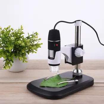 USB elektroninis mikroskopas juoda su stalo stovi