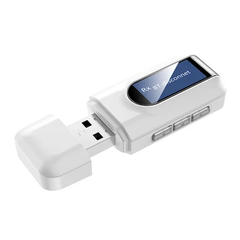 USB Stereo Muzikos Belaidžio ryšio Adapteris LCD Ekranas USB Bluetooth 5.0 Dongle 2 in 1 Belaidis Garso Siųstuvas Imtuvas