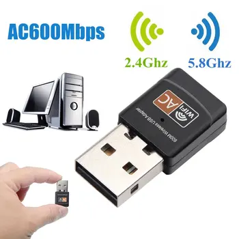 USB Wifi Adapteris 600mbps Wi Fi Adapterį) Lan Wifi Dongle Wifi AC Imtuvas, Antena, USB, Ethernet PC 5 Ghz Bevielio Išorės