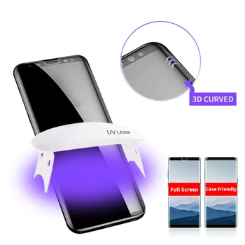 UV Klijai Ekrano apsaugos Huawei mate 40 30 Plius 30 P40 Pro Grūdintas Stiklas UV Skysčio Samsung Note 20 Ultra S20 Plius S10