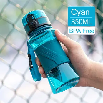 UZSPACE Baltymų Shaker Vandens Butelių BPA Free Vaikus Mergina Gėrimo Butelis 6 Spalvų Nešiojamų Sandarus Lauko Sporto Butelis 350ml