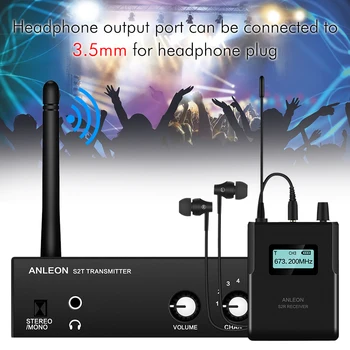 Už ANLEON S2 Belaidžio In-ear stebėjimo Sistemos UHF Stereo IEM Sistema Etape Stebėsenos 670-680Mhz NTC Antenos Xiomi ES plug