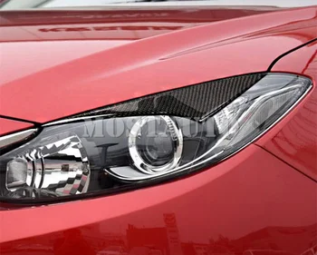 Už Mazda 3 Mazda3 Anglies Pluošto priekinis žibintas Akis Dangčio Antakių Apdaila Padengti-2019 2vnt Automobilių Aksesuarų, Interjero, Automobilių Puošimas, Automobilių Apdailos