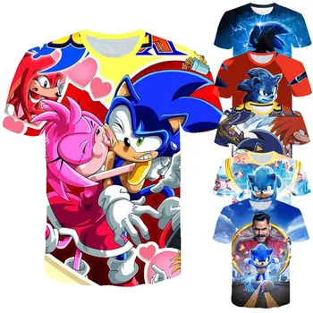 Vaikai 3D Animaciją, Sonic, Print T-marškiniai, Kostiumas Berniukams sonic youth t shirt Girls Vasaros marškinėliai Drabužių Vaikams Tee Viršūnes Drabužiai