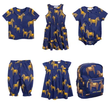 Vaikai Drabužių Nustatyti 2020 m. Vasarą StRafina Kūdikių Berniukų Donkey Arklių Viršuje Tee marškinėliai Mergaitėms Dryžuota Suknelė Vaikų Kelnes Vestidos