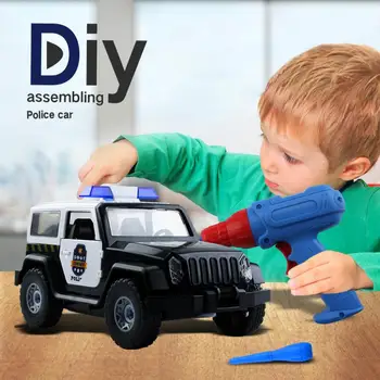 Vaikai Gręžimo Varžtas Veržlė Galvosūkiai, Žaislai Policijos Automobilį, Apsimesti Žaisti Įrankis Gręžimo Išardymo ir Surinkimo Vaikų 3D Dėlionės Berniukas XmasGift