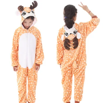 Vaikai Pižama Vienaragis Berniukų, Mergaičių Onesie Vaikai Gyvūnų Elnias Vaikas Pijamas Žiemos Vaikai Sleepwear Panda Pižamos