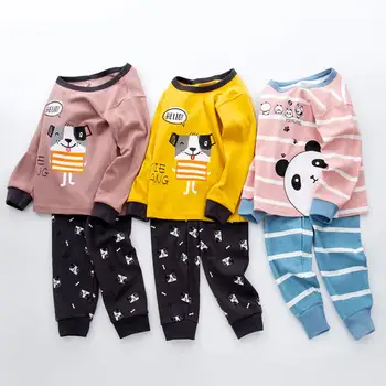 Vaikai Sleepwear baby girl pavasario medvilnės rinkiniai berniukai Homewear Pižama, vaikų Pižamos naktiniai drabužiai Vaikams 2-13Y unisex paauglių drabužių