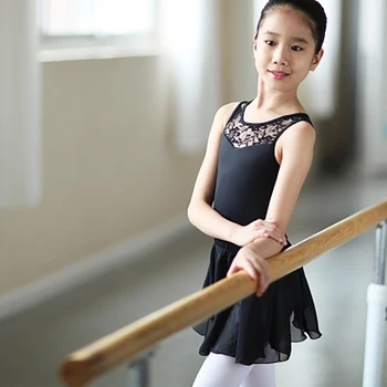 Vaikai Triko Gimnastika Mergaitėms, Medvilnės Lycra Rankovių Baleto Ruožas Bodysuit Dancewear Ballerina Leotard 120-150cm