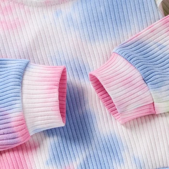 Vaikų drabužiai tiktų tie dažai ilgomis rankovėmis ir kelnės mados sporto dviejų dalių rožinės spalvos mėlyna mielas vaikų drabužiai tiktų karštas