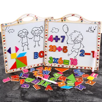 Vaikų magnetinė piešimo lenta skaitmeninis laišką, magnetiniai lipdukai rašyti grafiti, žaislai, mediniai kabo lenta, dovanos vaikui