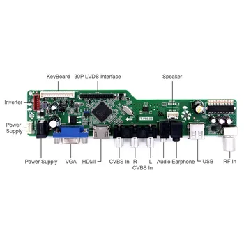 Valdiklio plokštės Rinkinys LTM230HP01 TV+HDMI+VGA+AV+USB LCD LED ekrano Vairuotojo Lenta