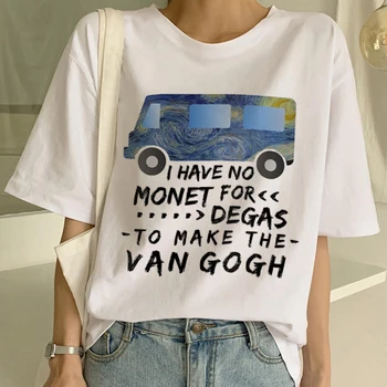 Van Gogh Meno Tapybos Marškinėliai Naujas Moterų Juokingi Marškinėliai T-shirt Harajuku Ullzang trumpomis Rankovėmis Spausdinti Marškinėlius Viršuje Tees Moterų Mados