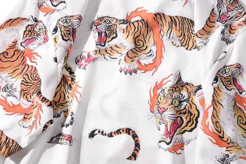 Vasaros Marškinėliai Vyrams trumpomis Rankovėmis Visą Tigras 3D Atspausdintas Streetwear Havajų Marškinėliai 