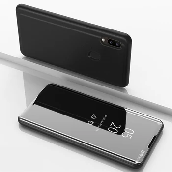 Veidrodis, Flip Case For Samsung Galaxy A31 Prabanga Aiškiai Matyti PU Odos Padengti atgal 