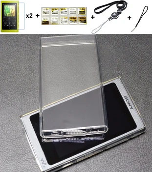 Veikia Kupranugaris Minkštos TPU Case For Sony Walkman NW A45 A47 A35 A36 A37 Screen Protector, Dirželis Sony A35HN A36HN A37HN