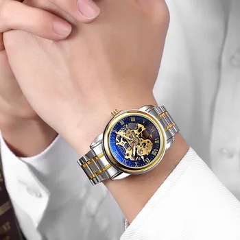 Verslo vyrų mechaninė žiūrėti vyrų automatinis laikrodis wrisk laikrodžiai Relojes Prabanga geriausių prekinių Ženklų Laikrodžiai Vyrams Dropshipping!!!