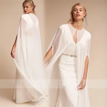 Vestuvių suknelė aksesuarai skara nuotaka balta / dramblio kaulo šifono skara ypatinga proga mermaid dress priedai apsiaustu
