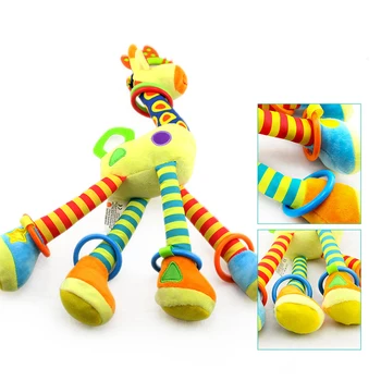 Vežimėlis Kabinti Teether Pliušinis Kūdikių Žaislų Žirafa Gyvūninės Vaikai Jutimo Švietimo Žaislai, Naujagimių Barškučių Rankena Žaislai 0-12 Mėnesių