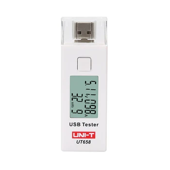 VIENETO UT658 USB Testeris U Disko Gydytojas Digital Voltmeter Ameter Įkroviklio Įtampa Srovės Matuokliu, mobilusis Telefonas, Mobile Galia Sąsiuvinis