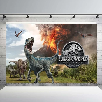 Vinilo Juros periodo Pasaulio Fotografijos Fonas Dinozaurų Safari Džiunglėse Šalies Backdrops už Gimtadienio Dekoracijas Nuotrauka Fone 7x5ft