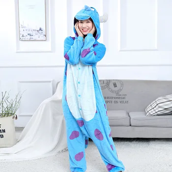 Visi į Vieną Vyrų ir Moterų Žiemą Onesies Monstras Kostiumai Gyvūnų Pižama Dinozaurų Pijama Patalpų Mielas Kigurumi Pižama Sleepwear