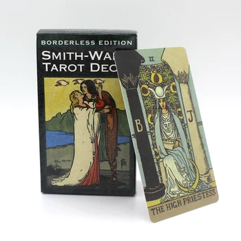 Visiškai Anglų Borderless Edition Smith-Waite Tarot Korteles Su Anglų Žaidimo Instrukcijos Knygelė Smith Waite Tarot Stalo Žaidimas