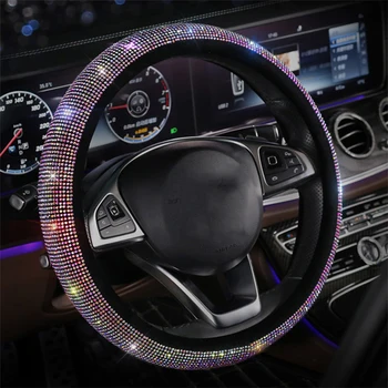Visą Cirkonio Automobilio Vairo Dangtelį Nustatyti Diamond Pagalvėlės Kaklo Pagalvė Saugos Diržą, Įrankių Atrama Padengti Mergaitėms Priedai