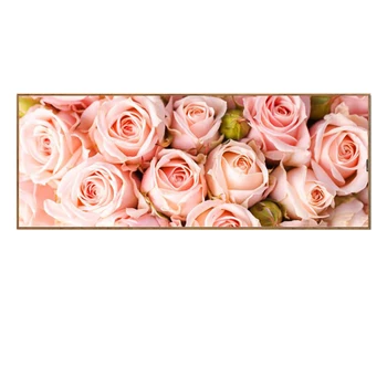 Visą deimantų tapybos 128x48cm Pink Rose modelis Dekoratyvinis Dažymas kalnų krištolas Rankų darbo mozaika,gėlės, 