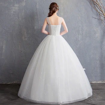 VLNUO NISA Elegantiškas Nėrinių Vestuvių Suknelė 3D Drugelis Siuvinėjimo Appliques Nuotakos Suknelė Individualų Plius Dydis Pigūs Vestidos De Noiva